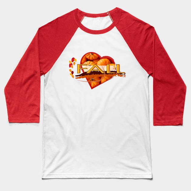 Fall - autumn Love Baseball T-Shirt by SimonSay